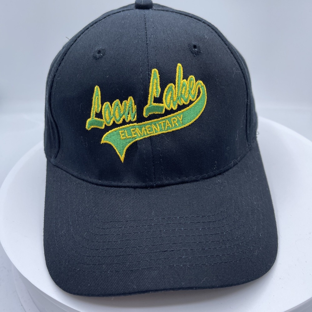 Loon Lake Elementary School Spirit Baseball Cap Black Yellow Green Adjustable